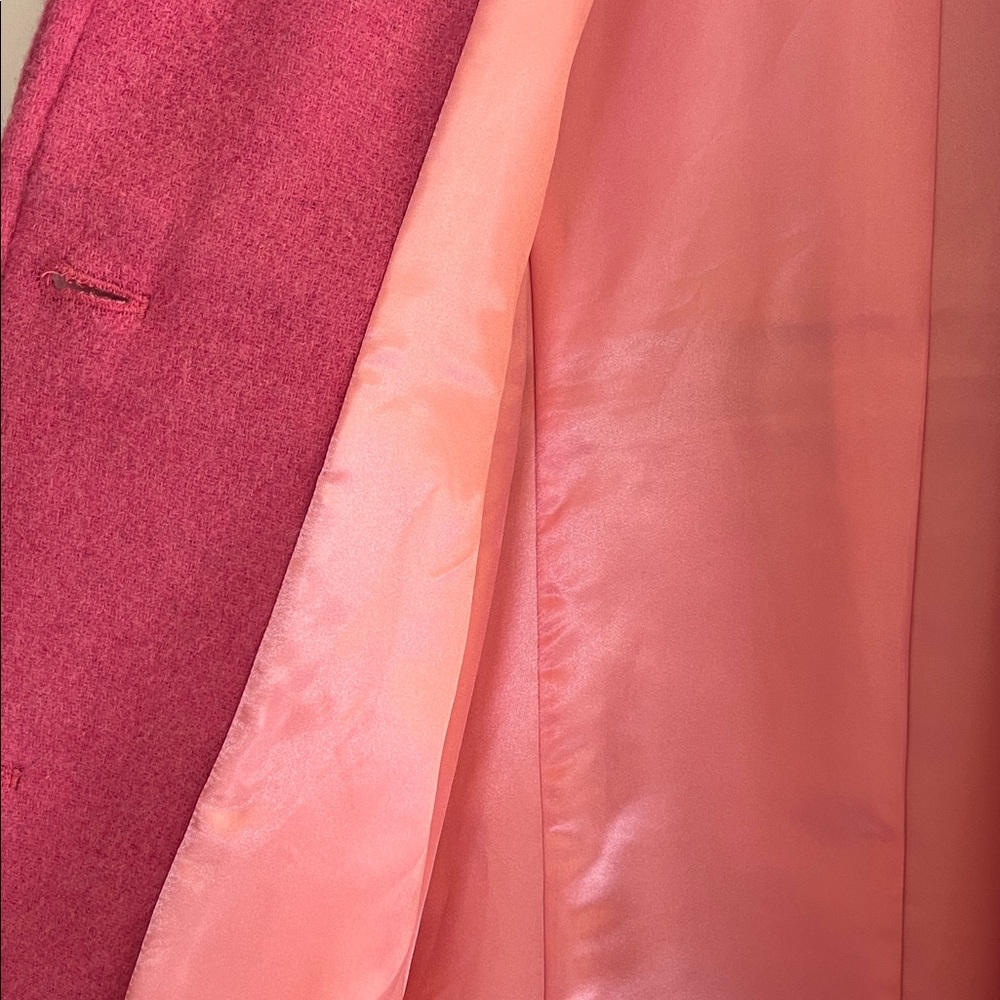 JCrew Factory Pink Wool Lady Coat with Gold Buttons - Picture 9 of 10